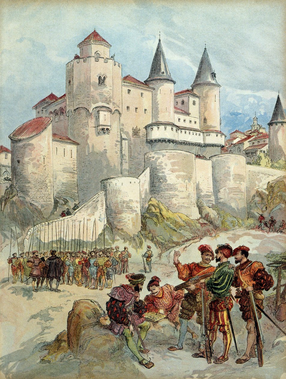Vězeň Francois 1. (1494-1547) byl až do roku 1526 zavřený ve věži Alcazaru v Madridu (Španělsko). Ilustrace od Albert Robida