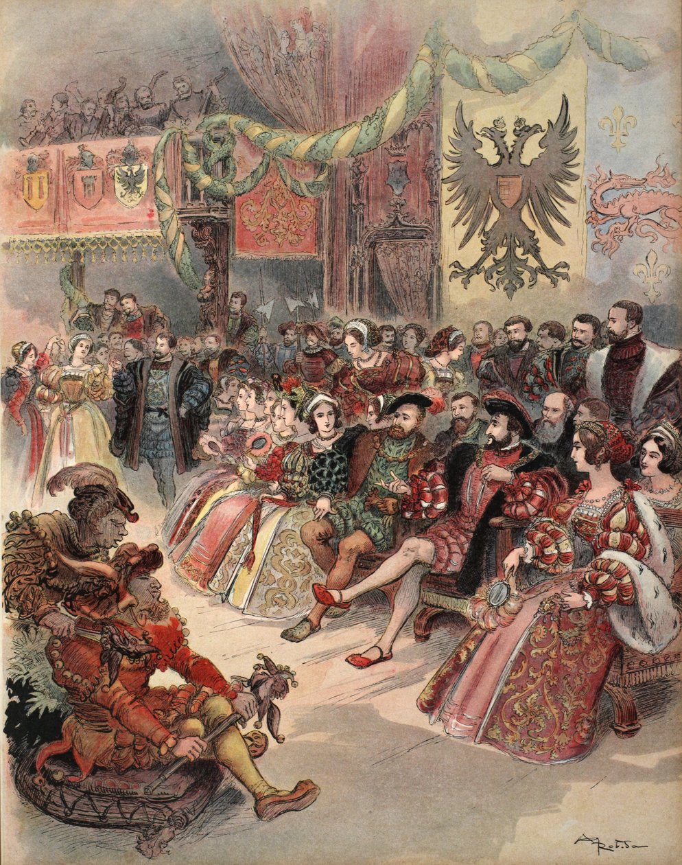 Míč u dvora, ilustrace z 