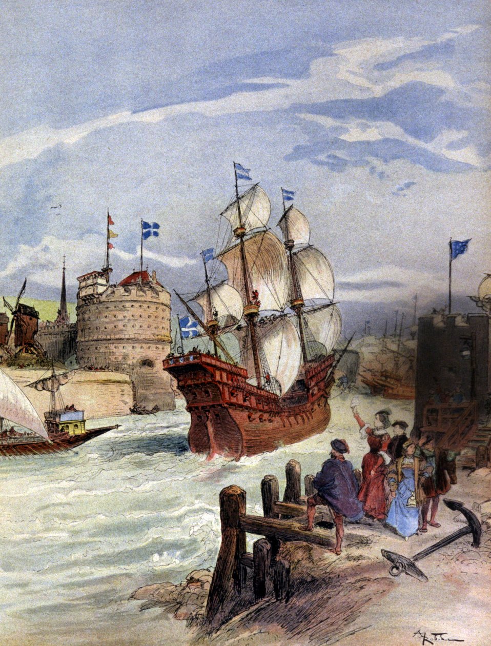 Flotila Františka I. v Le Havru od Albert Robida