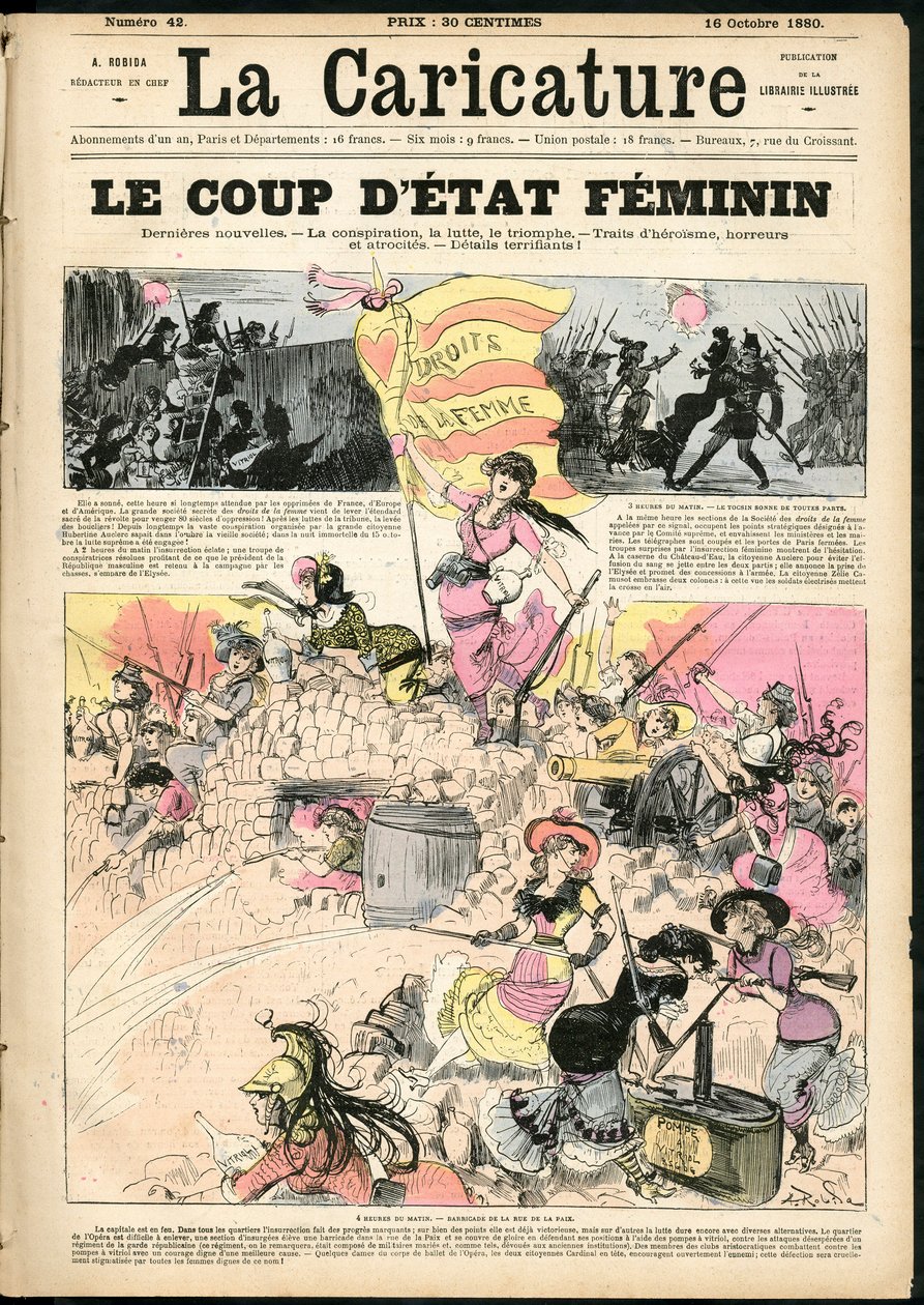 Ilustrace Albert Robida (1848-1926) pro obálku La Caricature (1880) od Albert Robida