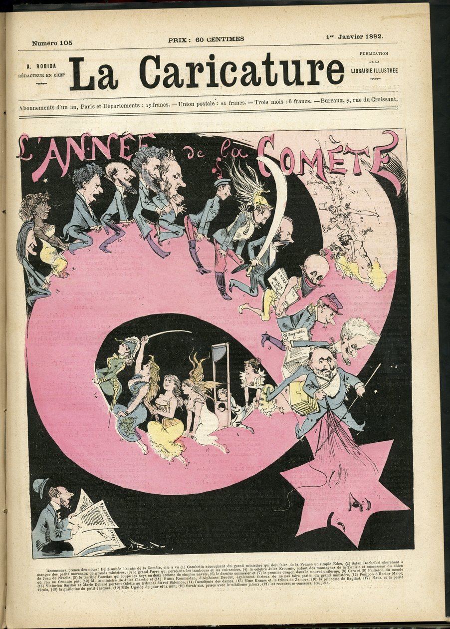 Ilustrace Albert Robida (1848-1926) pro obálku La Caricature (1880) od Albert Robida