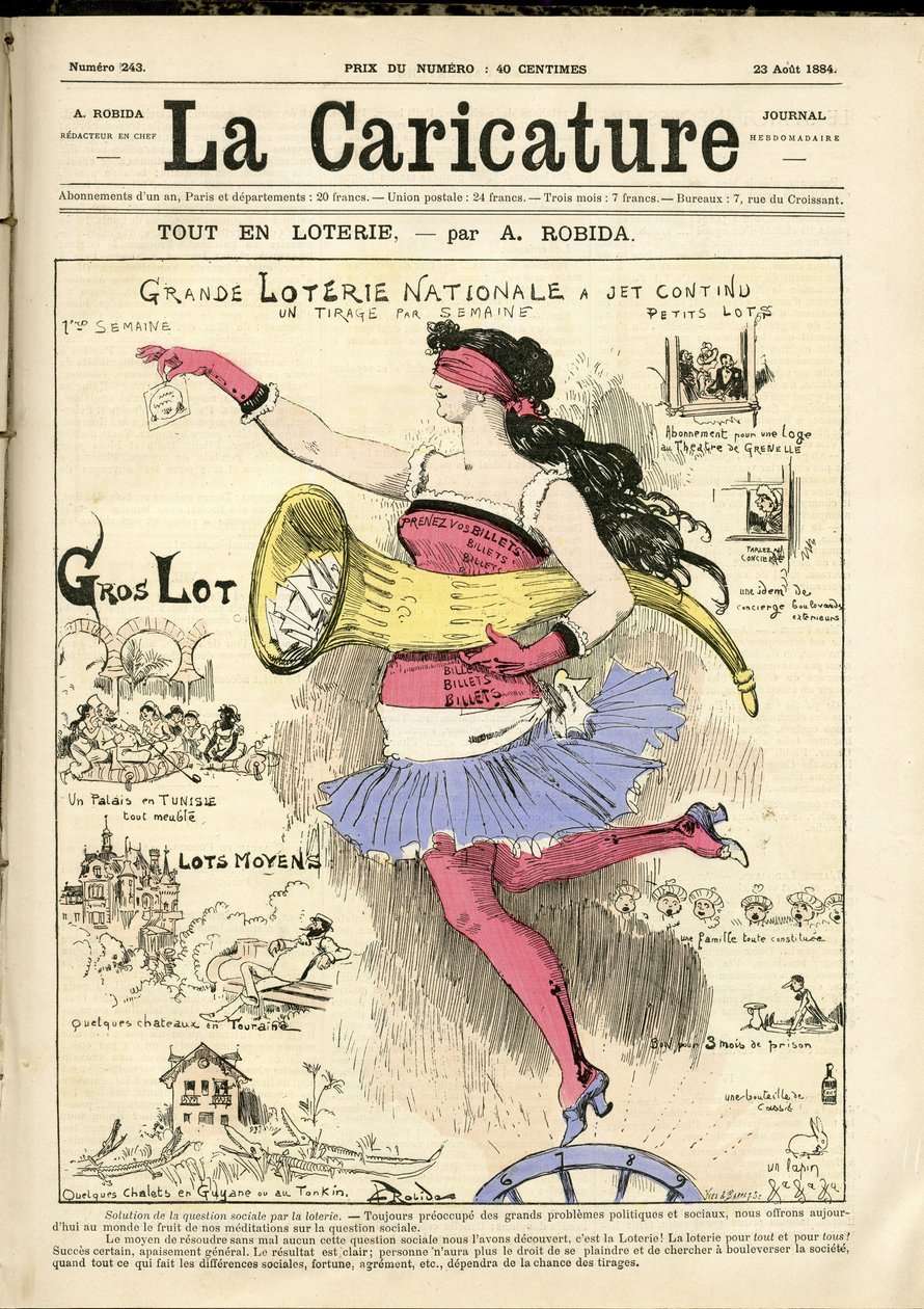 Albert Robidan (1848-1926) kuvitus Karikatyyrin (1880) kanteen od Albert Robida