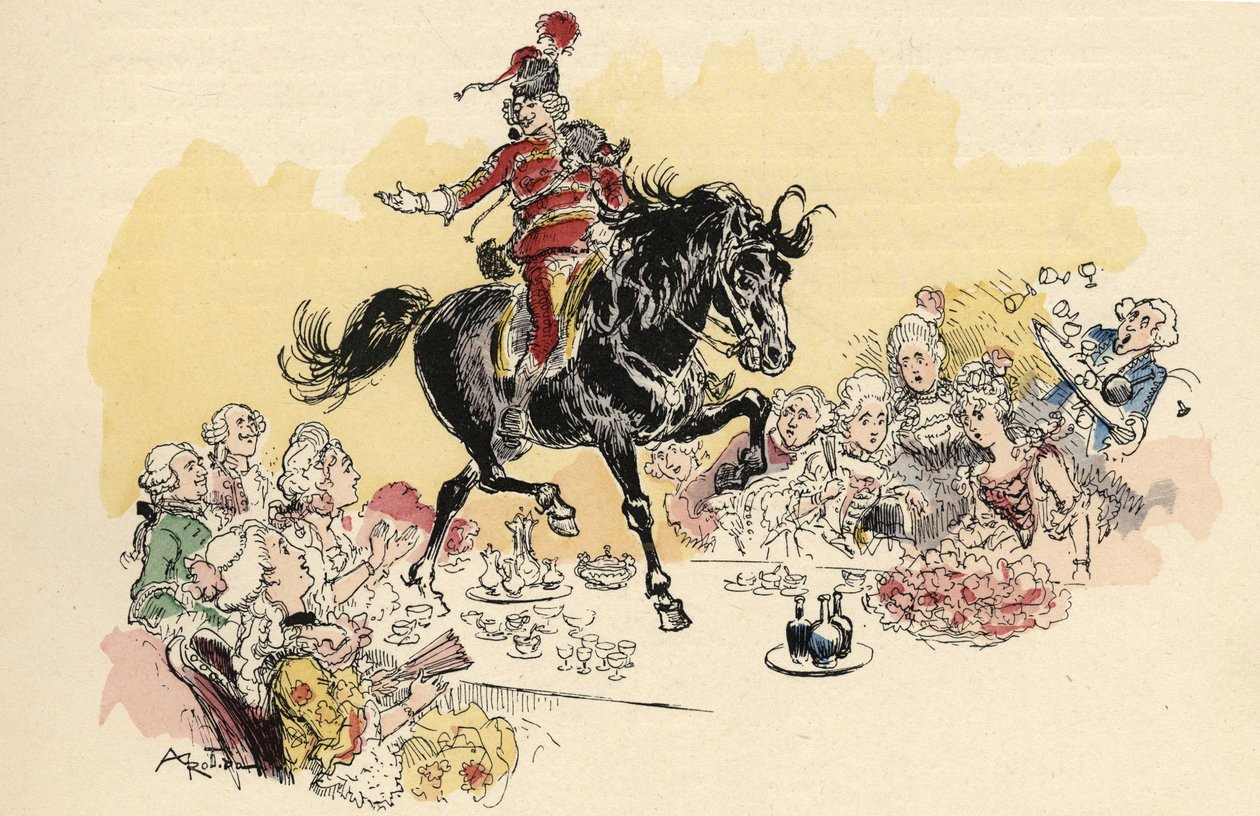 Ilustrace Albert Robida v „“Historie a dobrodružství barona de Munchausen“ (Munchhausen), H. Laurens Ed., konec 19. století.““ od Albert Robida