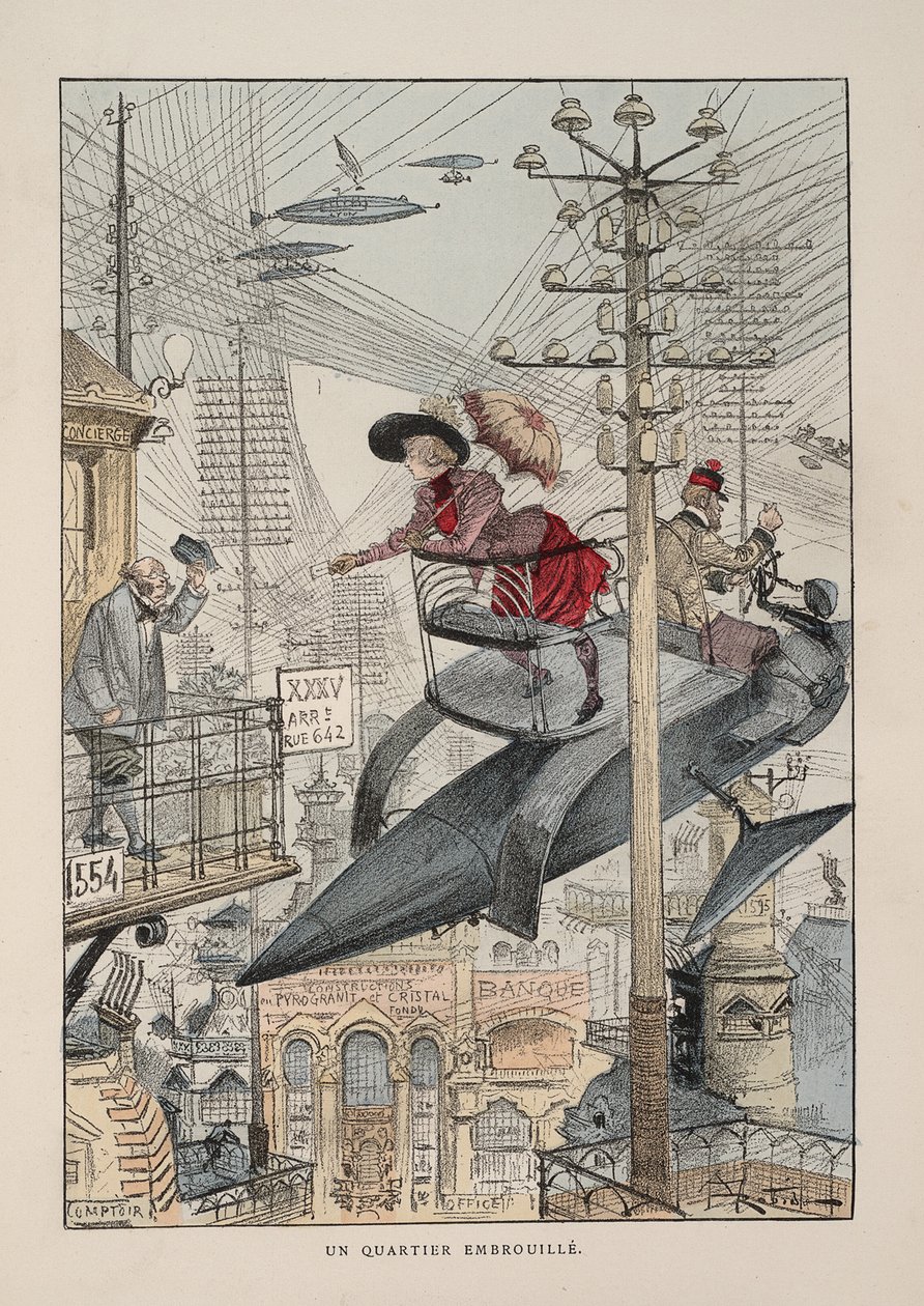 Ilustrace k Le vingtième siècle: La vie électrique od Albert Robida