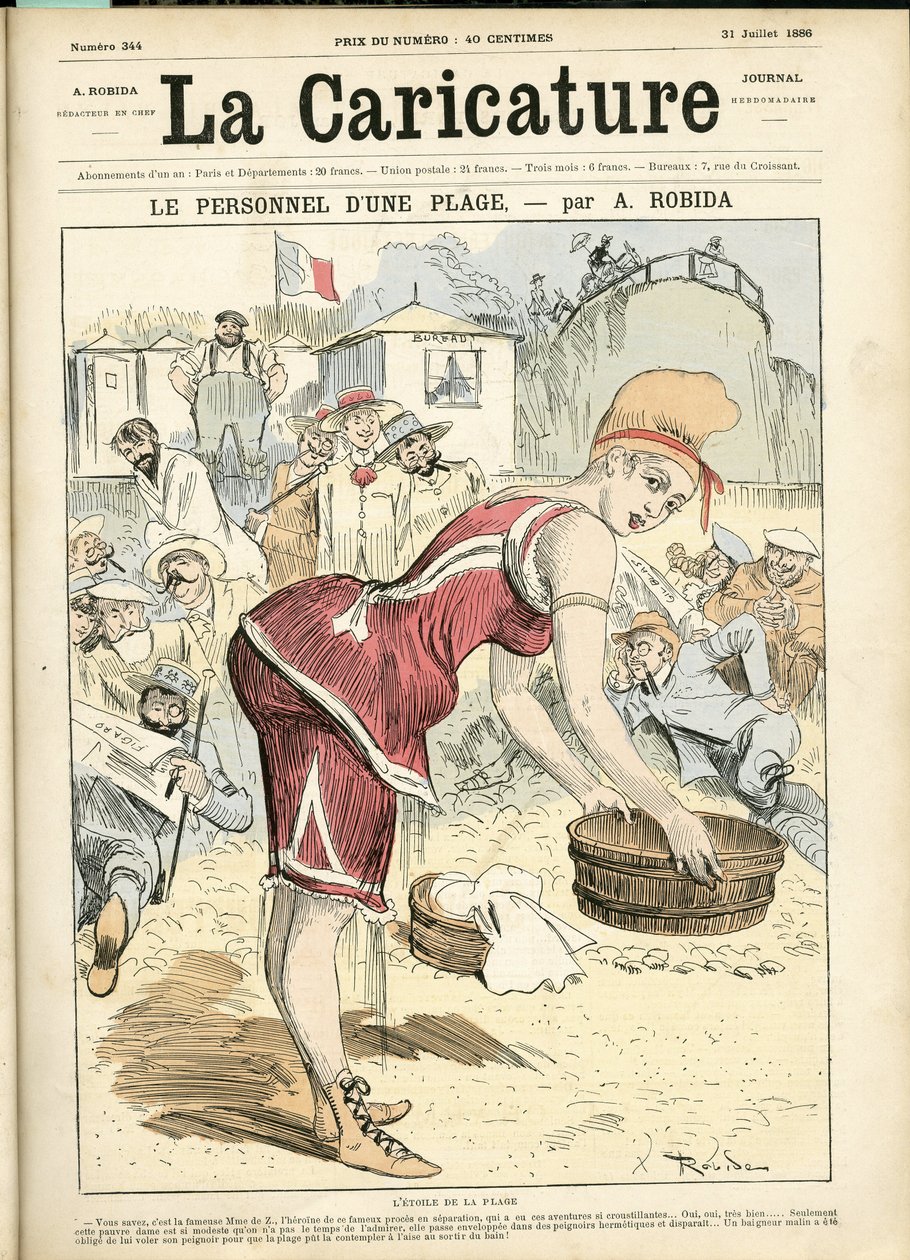 Kuvitus Albert Robidasta (1848-1926) Caricature-peittoon (1880) od Albert Robida