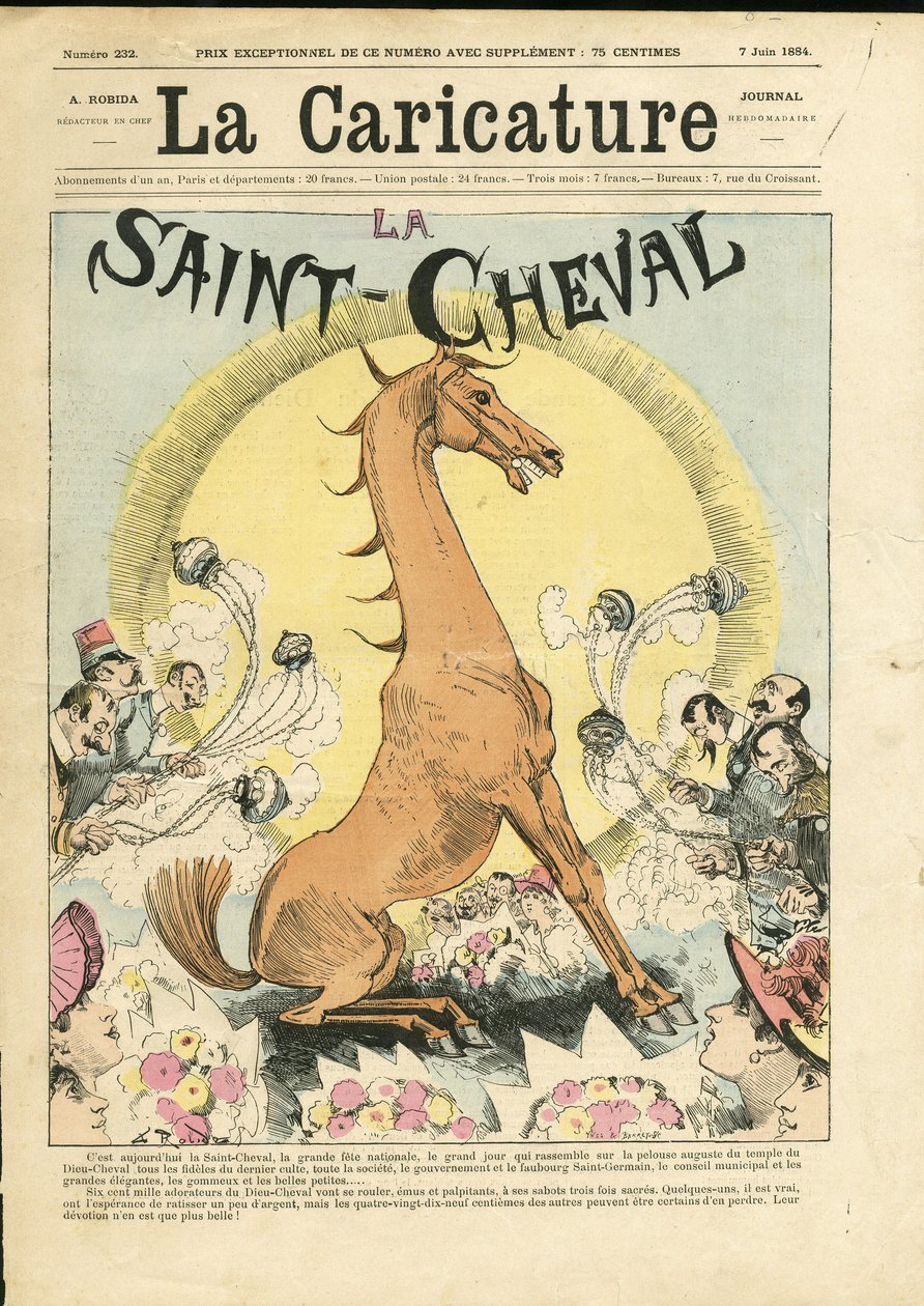 Ilustrace Alberta Robidy (1848-1926) pro obálku karikatury (1880) od Albert Robida