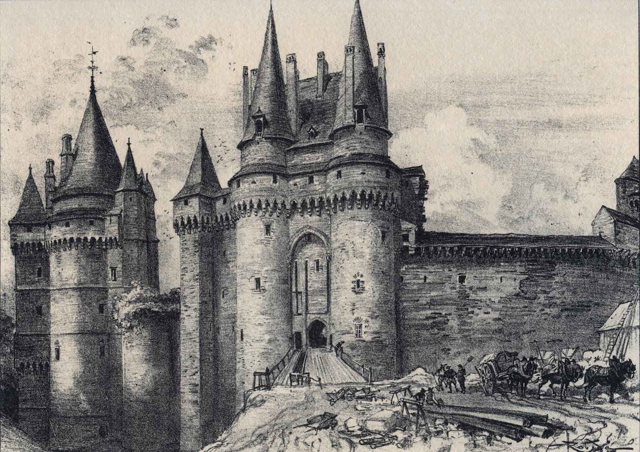 Le Chatelet a Vitre v Ille-et-Vilaine - Stará Francie - Bretaň - text, kresby a litografie, Albert Robida (1848-1926) nedatováno konec 19. stol. od Albert Robida