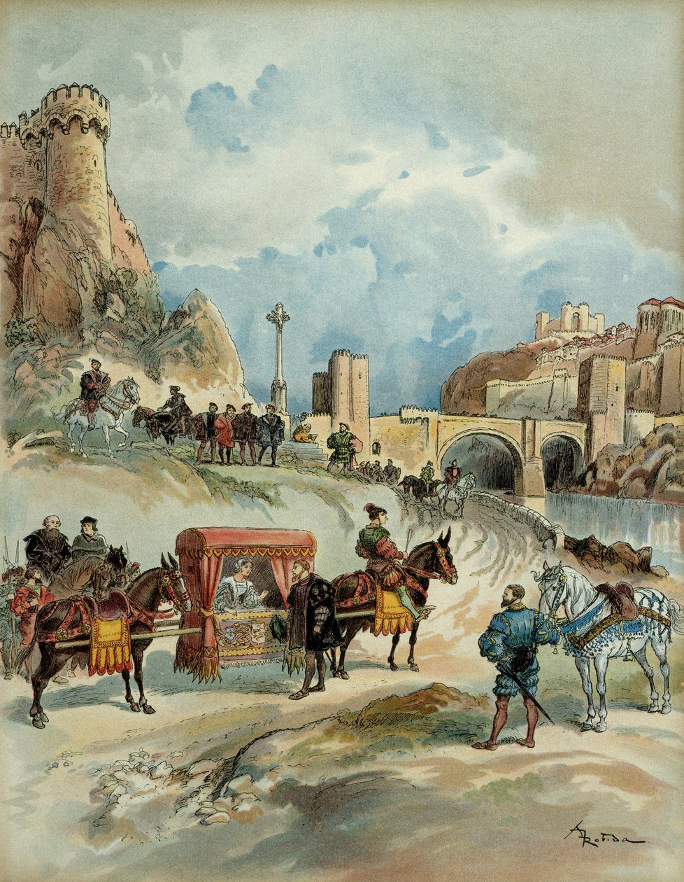 Marguerite z Angouleme (nebo Navarre, někdy z Alencon od Albert Robida
