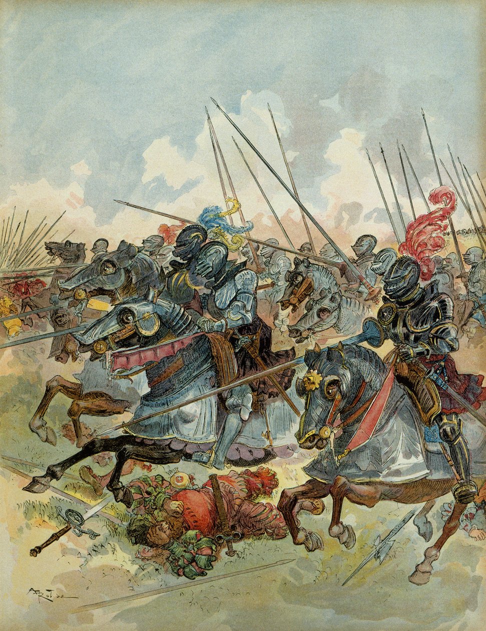 Šestá italská válka (1521-1526): Bitva u Pavie (Itálie), 24. února od Albert Robida
