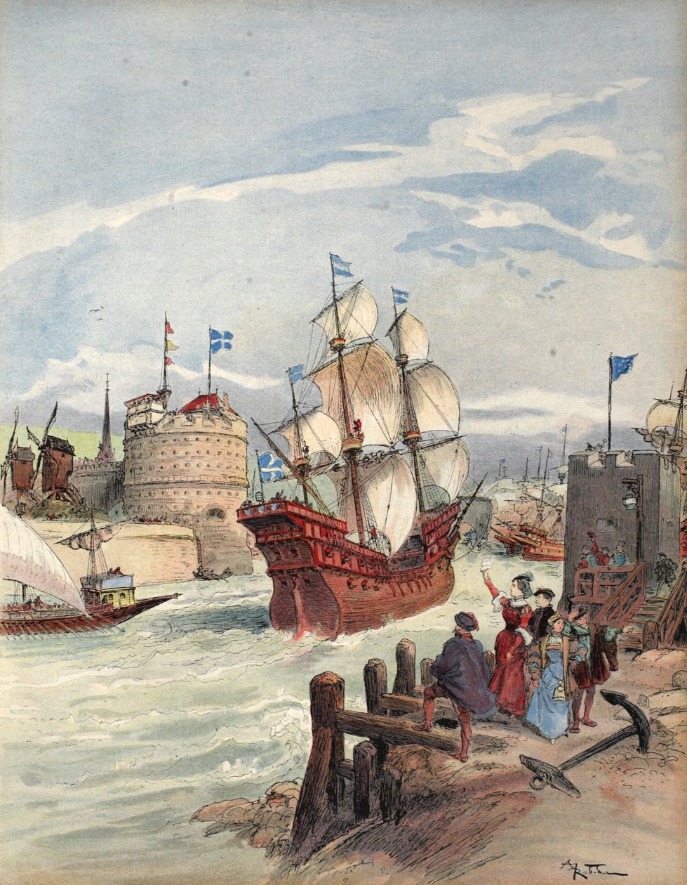 Králova flotila v Havru: La Belle Francoise, ilustrace z 