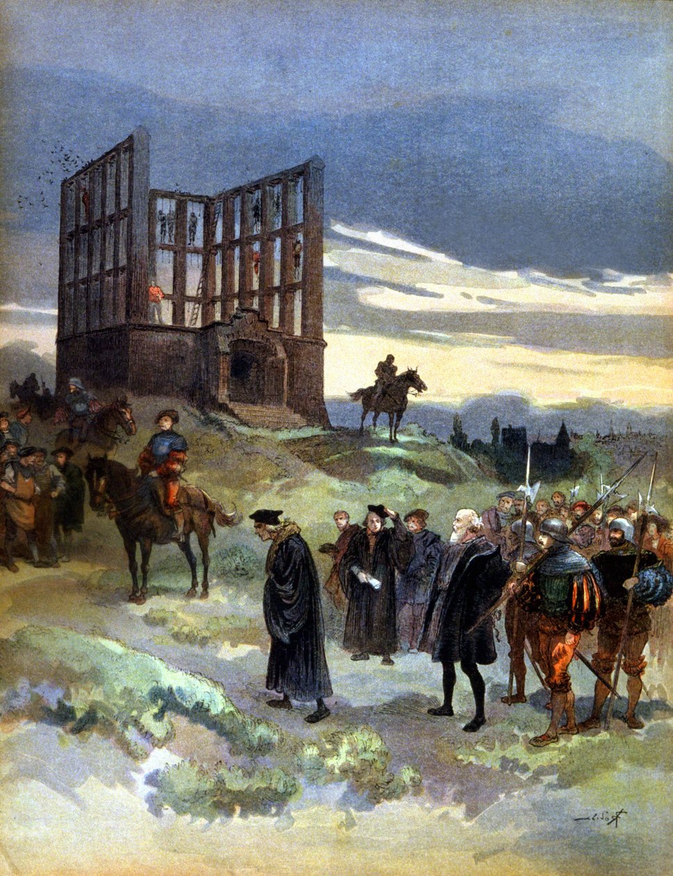 Oběšení superintendanta Semblancaye (1527) od Albert Robida