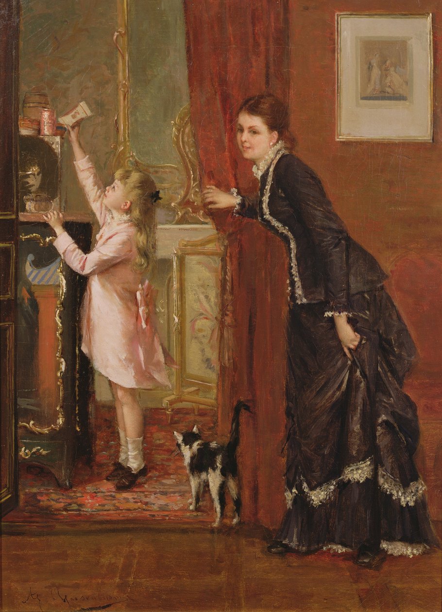Saving Her Pocket Money, 19. století od Albert Roosenboom
