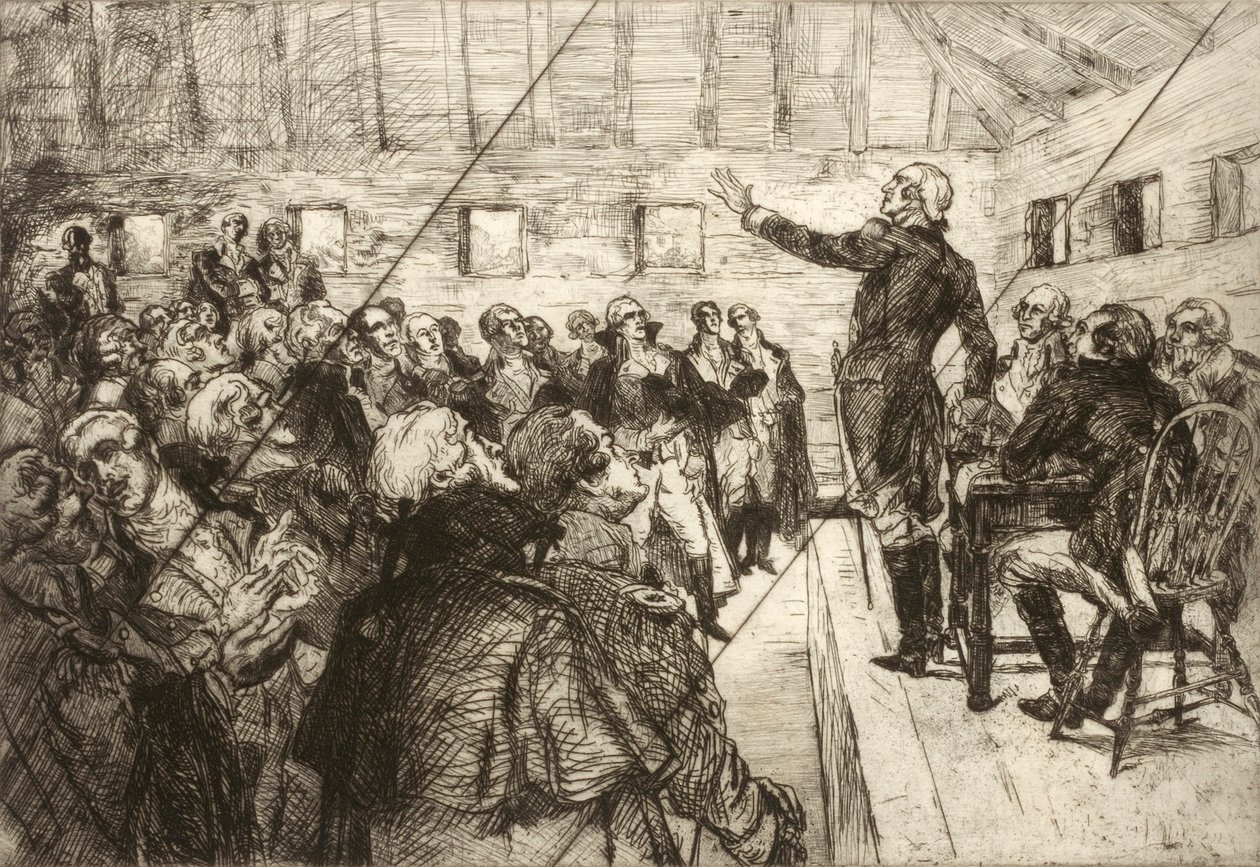 Washington brání vojenské diktatuře (zrušená deska z portfolia "The Bicentennial Pageant of George Washington") od Albert Sterner