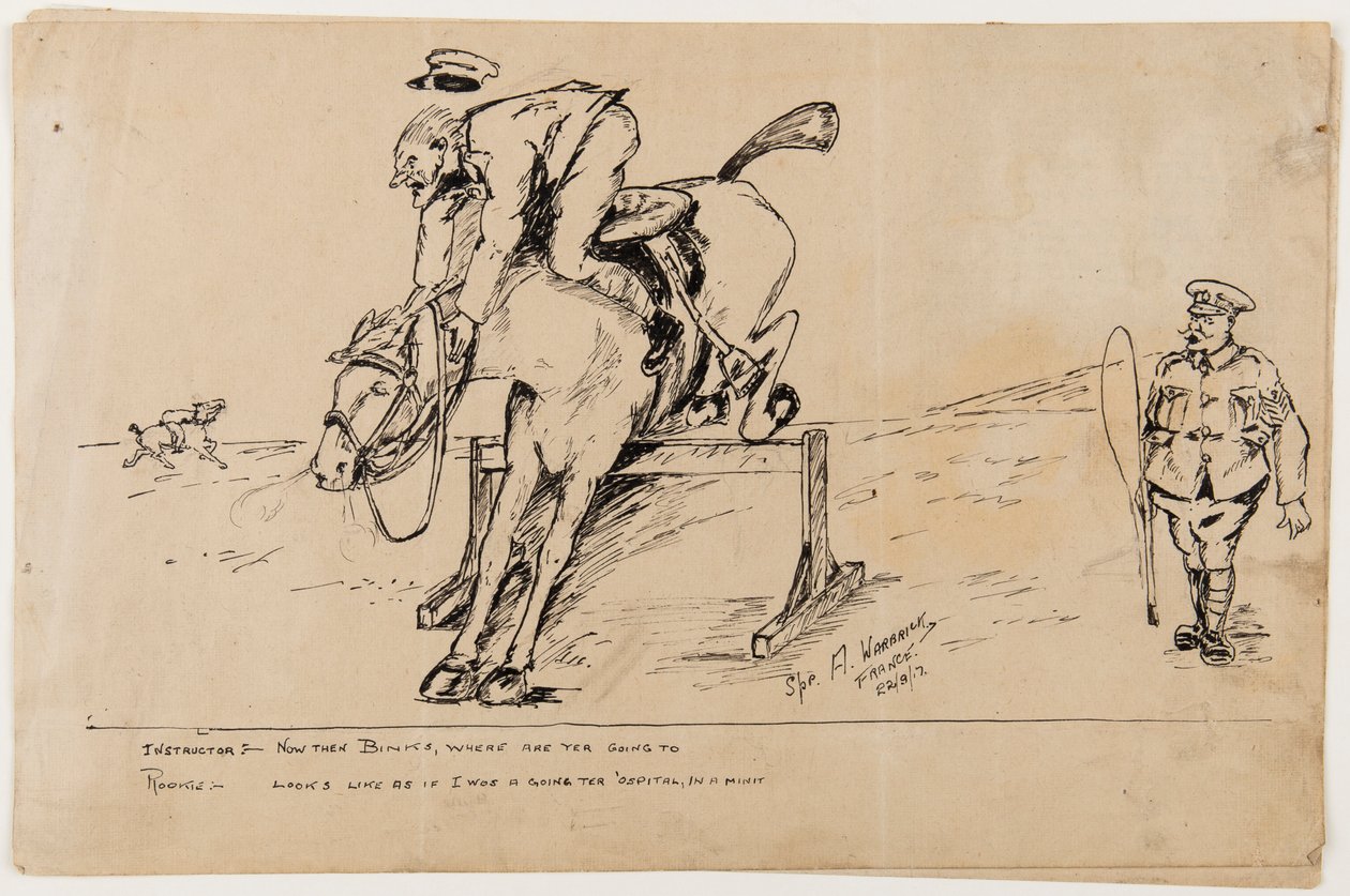 WWI karikatura, 22. září 1917 (pero a inkoust na papíře) od Albert Warbrick