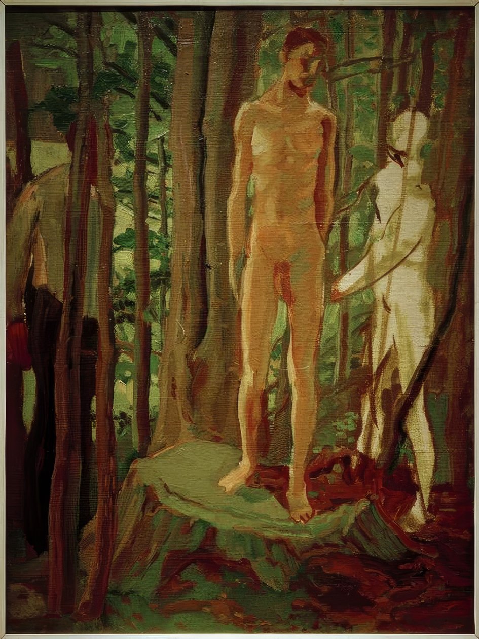 Sebastian na pařezu od Albert Weisgerber