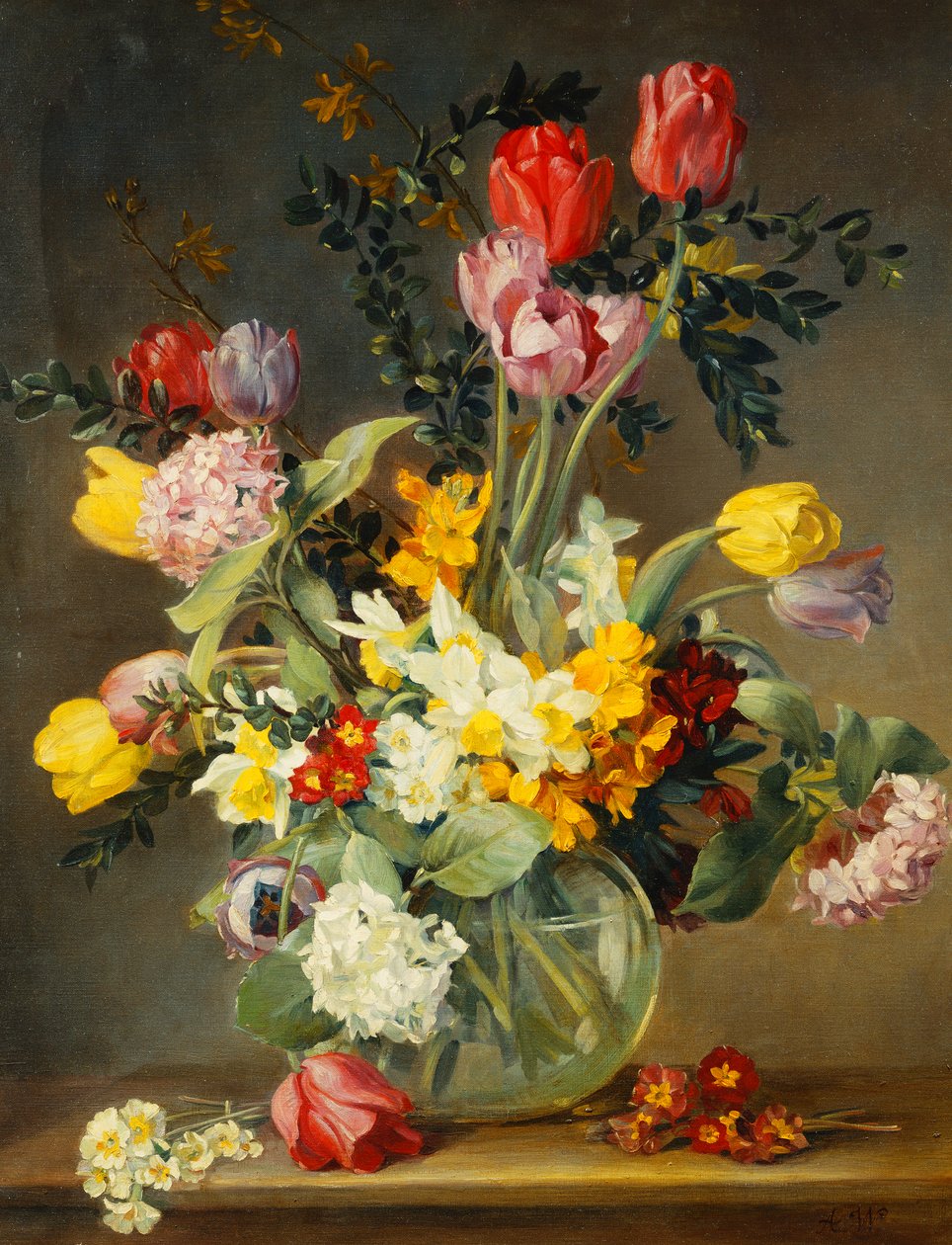 Tulipány ve skleněné váze od Albert Williams