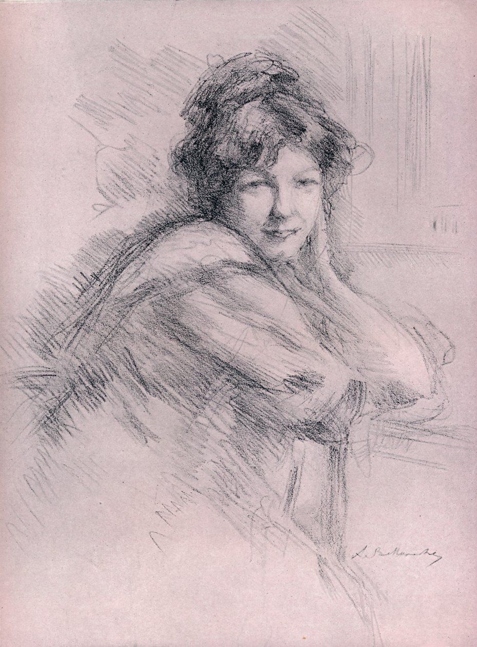 Litografický portrét ženy, c1905 od Albert de Belleroche