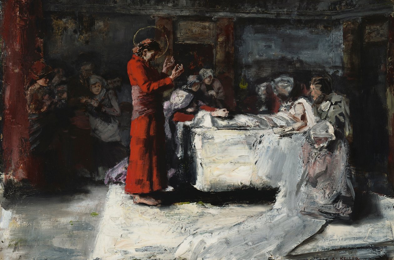 Vzkříšení Jairiho malé dcerky od Albert von Keller