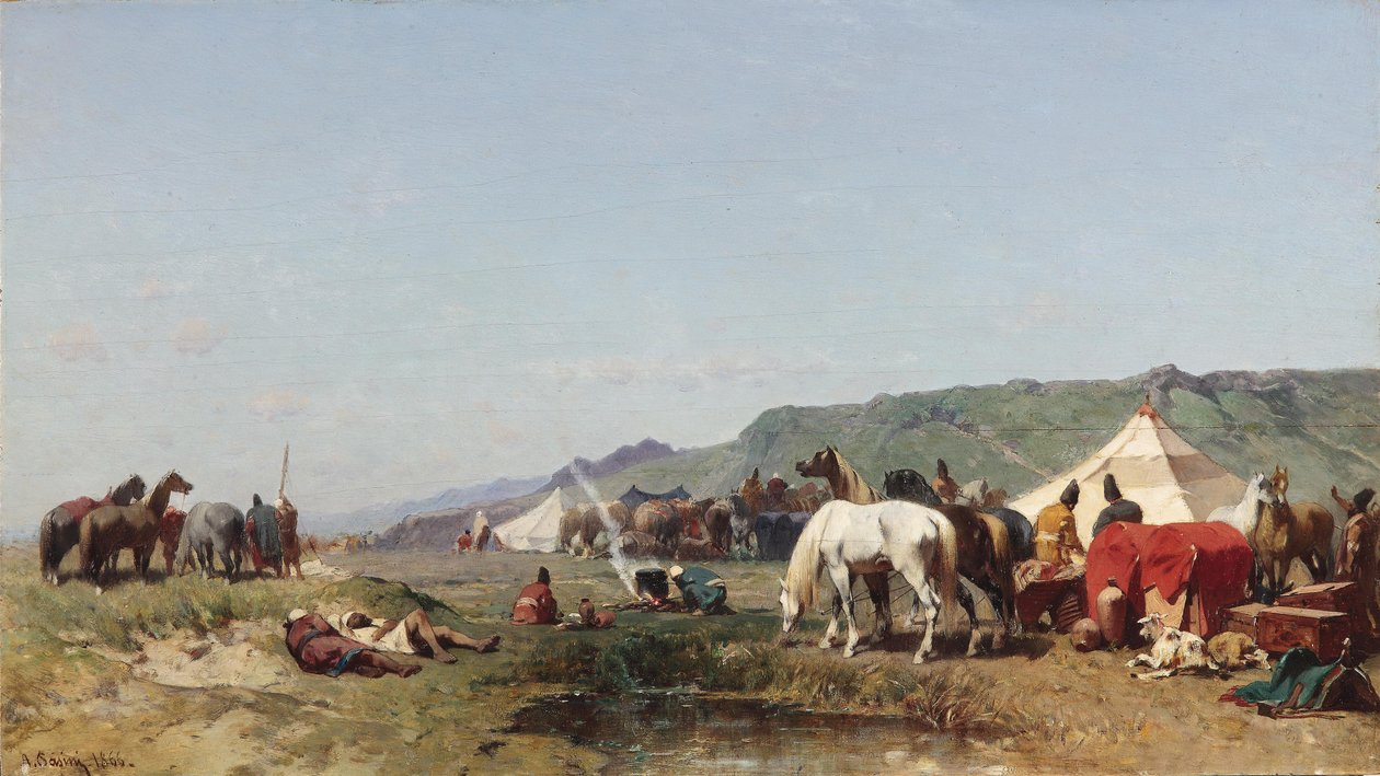 Arabský tábor od Alberto Pasini