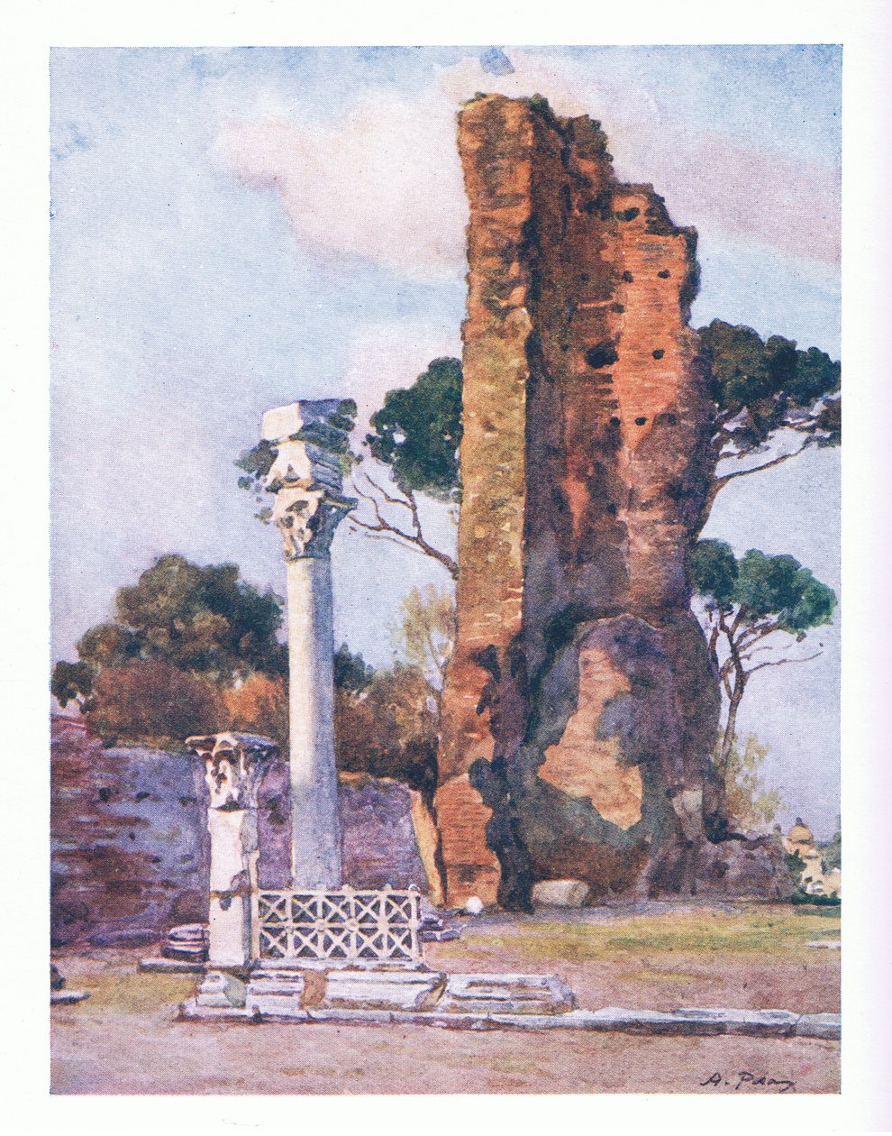 Flavian Basilica of the Palentine, z Říma publikoval A & C Black Ltd, 1925 od Alberto Pisa