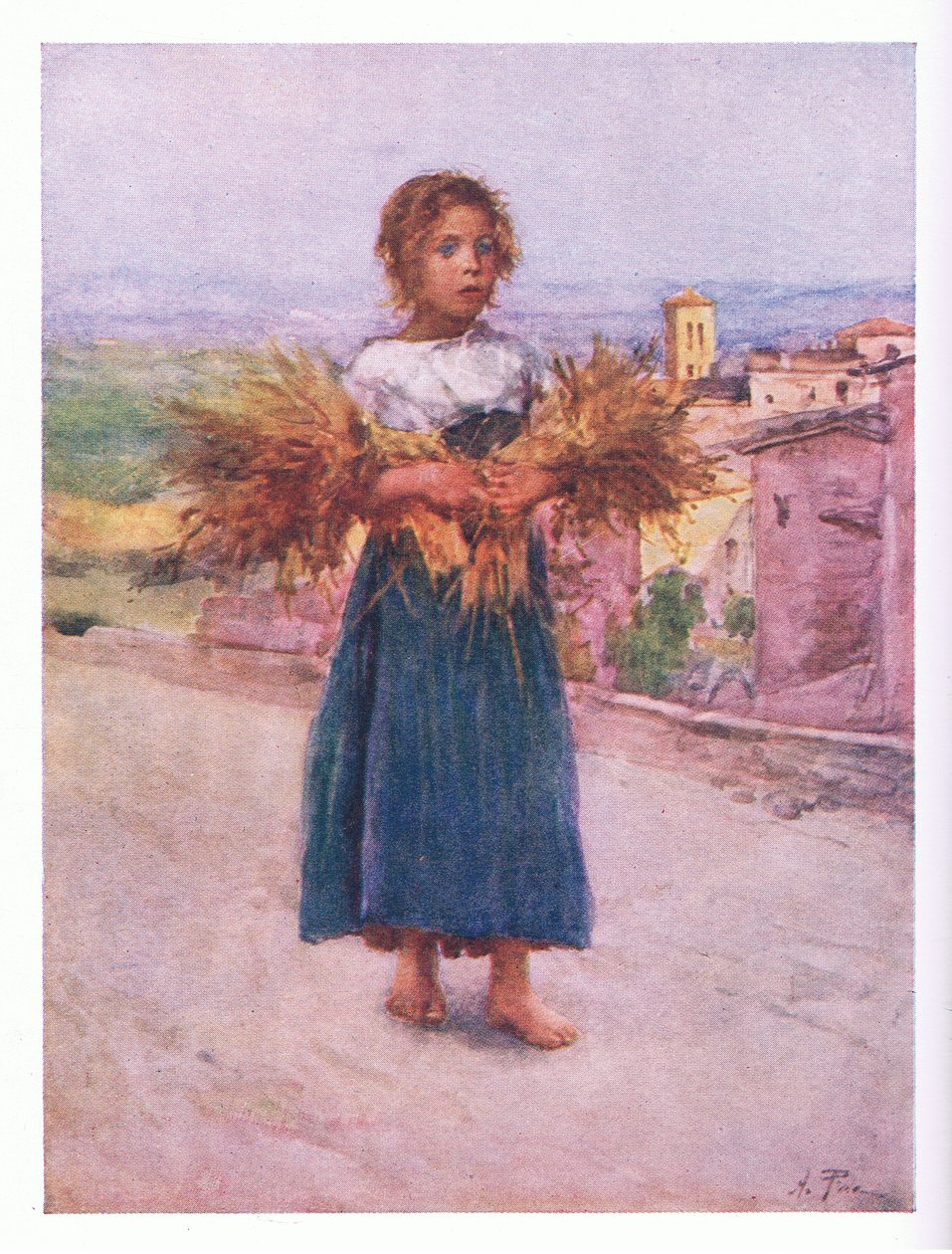 Malý sběrač v Campagna, z Říma, vydavatelství A & C Black Ltd, 1925 od Alberto Pisa