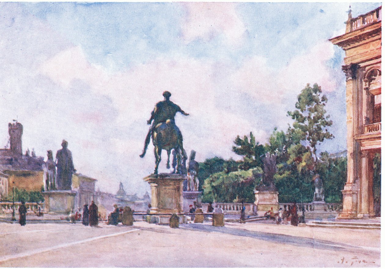 The Capitol (bronzová socha Marca Aurelia), z Říma publikoval A & C Black Ltd, 1925 od Alberto Pisa