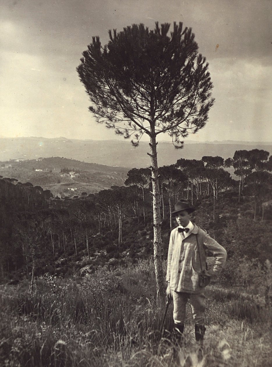 Z alba "Ricordi fiorentini" (Vzpomínky na Florencii), portrét malíře Memo Ghiniho na venkově, 27.8.1919 (čb foto) od Alberto Fierli