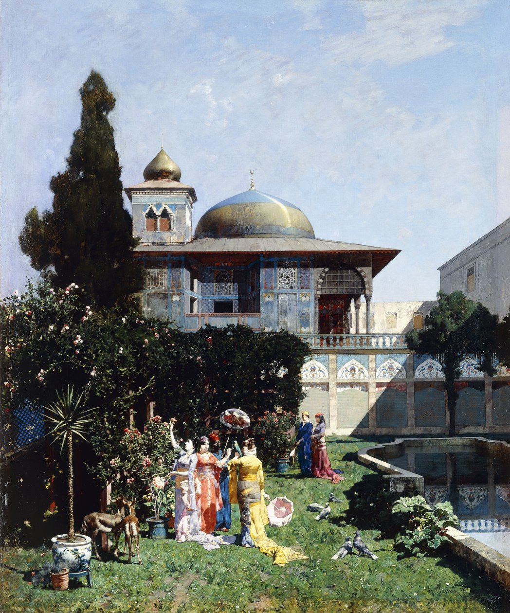 Roh v zahradě harému; Zahradní kout harému, 1877 od Alberto Pasini