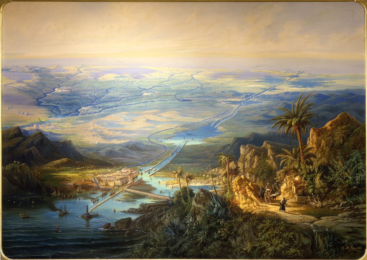 Suezský průplav, 1864 od Albert Rieger