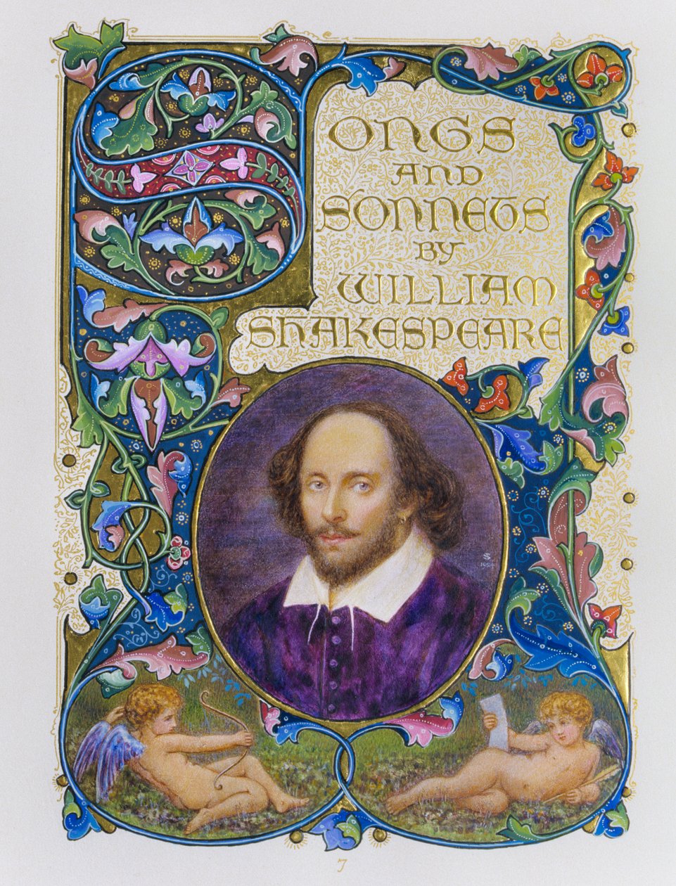 Frontispis knihy s barevným portrétem Williama Shakespeara od Alberta Sangorského od Alberto Sangorski