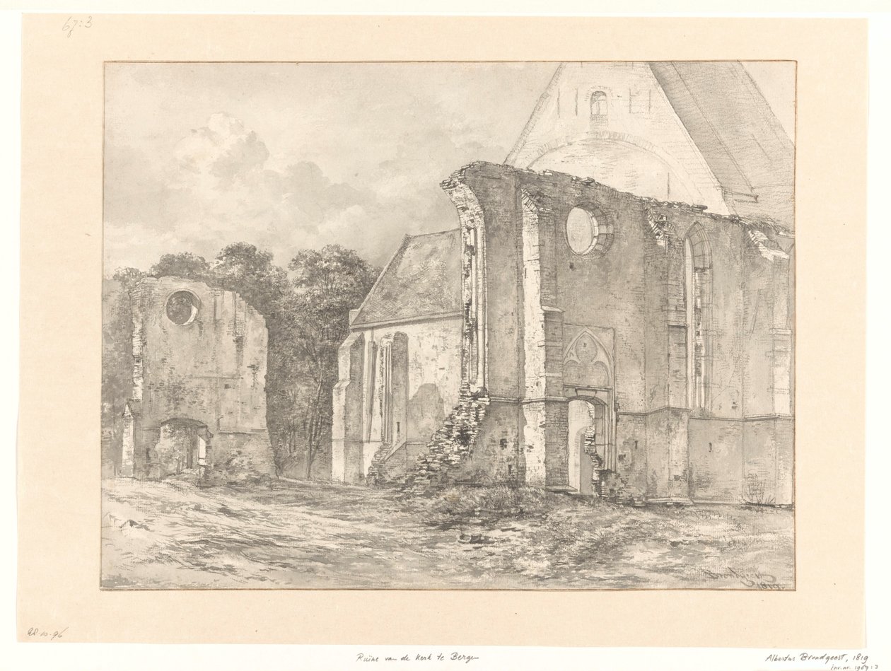 Zřícenina kostela v Bergenu od Albertus Brondgeest