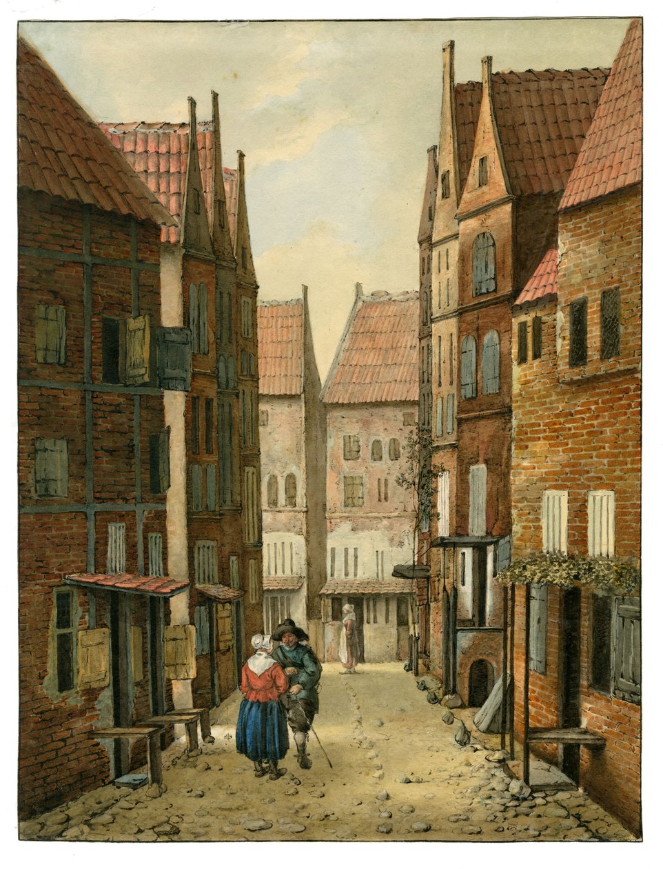 Ulice v Delftu Albertus Brondgeest podle Jacoba Vrela, SA Delft, inv.č.65127 od Albertus Brondgeest