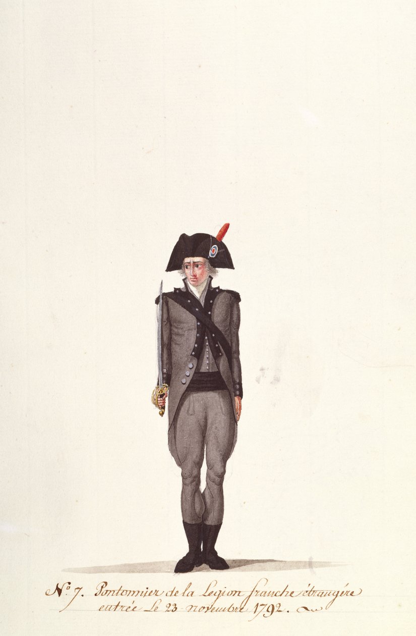 Pontoneer francouzské cizinecké legie, z Coppetiers, 23. listopadu 1792 od Albertus Gregorius