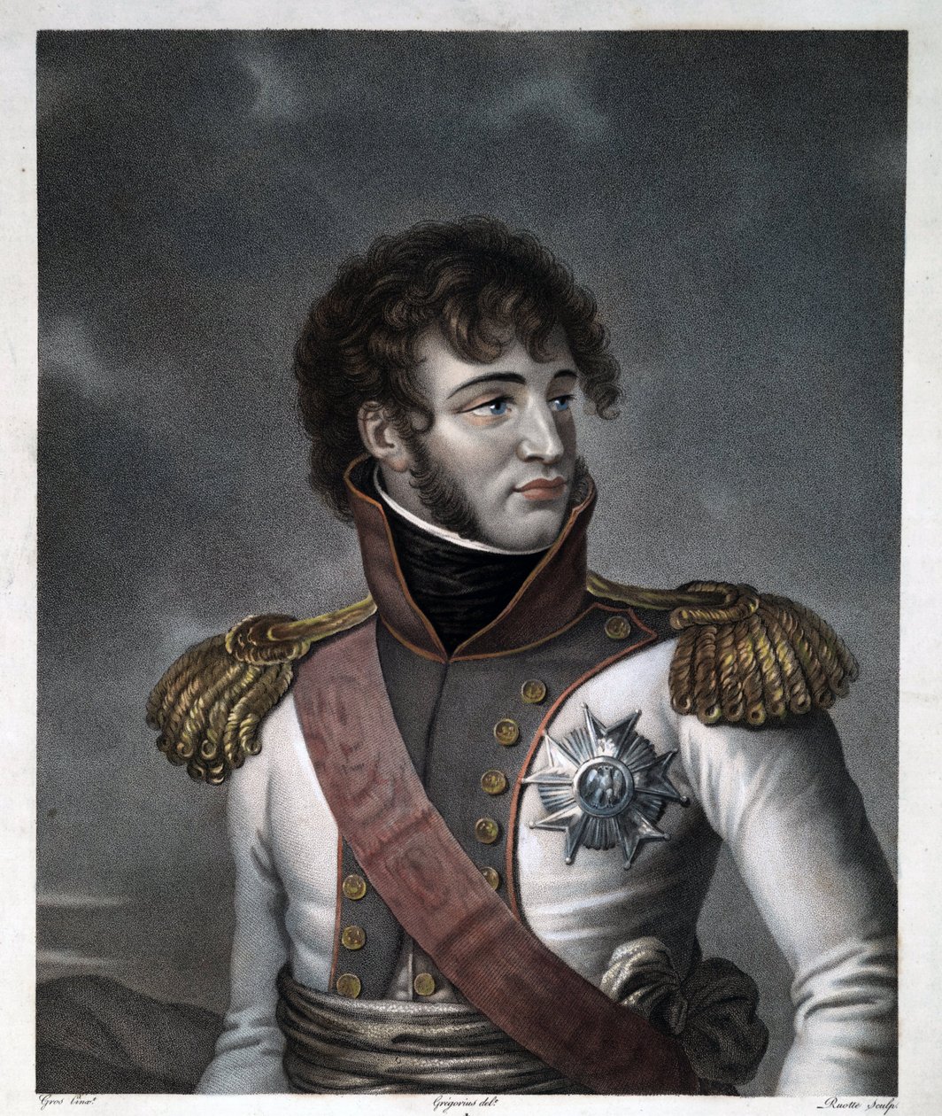 Portrét Joachima Murata - Gregorius, Albert (1774-1853) - cca 1806 - Lept, akvarel - 48,5x38 - Soukromá sbírka od Albertus Gregorius
