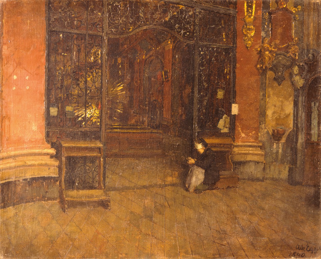 Interiér Johanneskirche v Mnichově od Albin Egger Lienz
