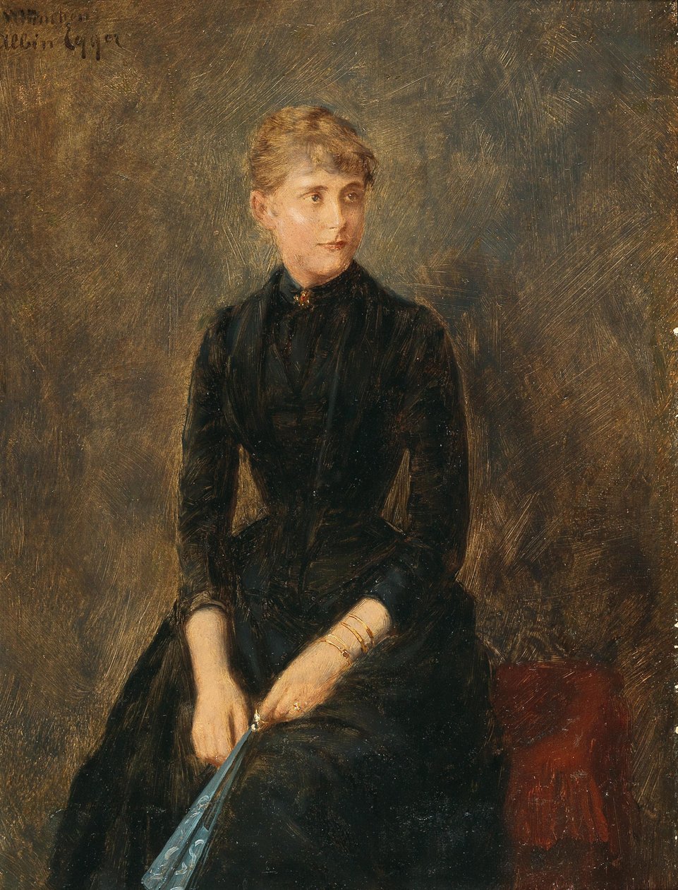 Portrét pěvkyně Hedwig Helbig 1869-1951, c. 1889. od Albin Egger Lienz