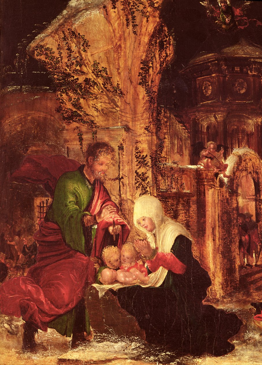 Narození Krista (Svatá noc), asi 1520-25, (detail 66588) od Albrecht Altdorfer