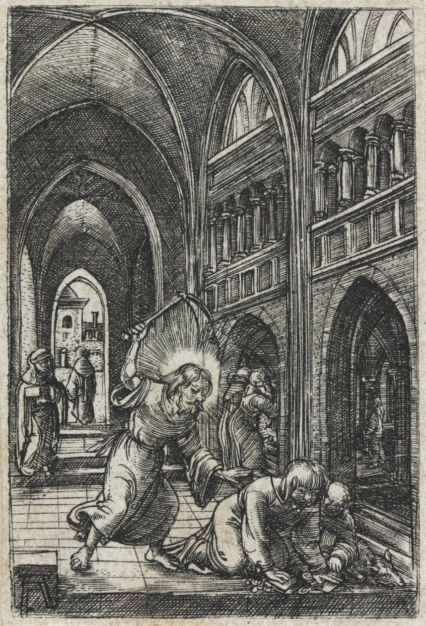 Kristus vyhání směnárníky z chrámu, kolem roku 1519 od Albrecht Altdorfer