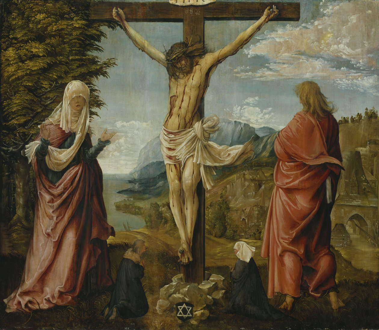 Kristus na kříži s Marií a Janem od Albrecht Altdorfer