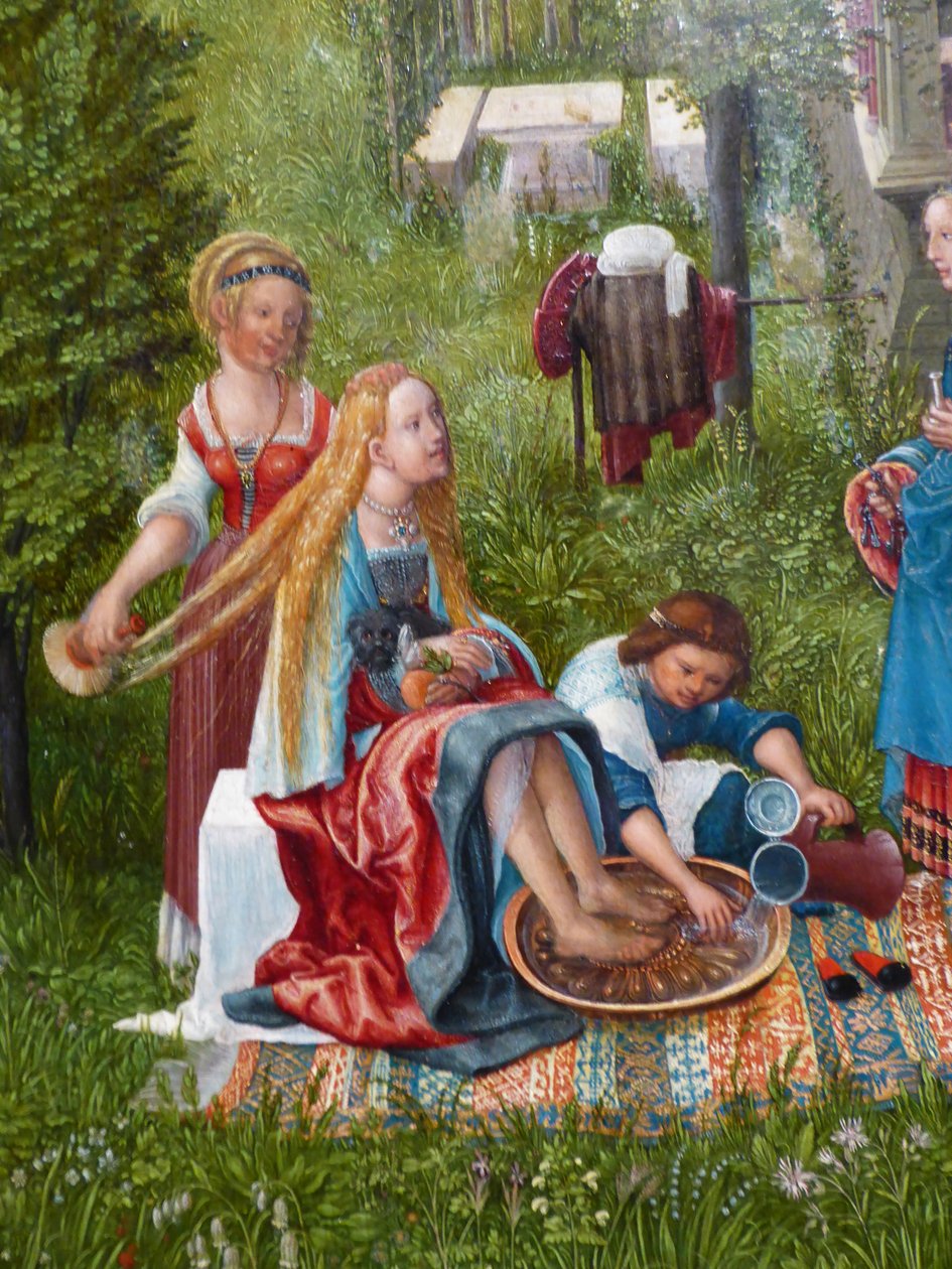 Zuzana v lázni a kamenování stařeny od Albrecht Altdorfer