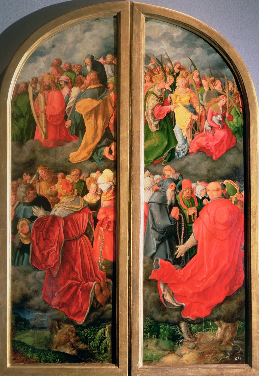 Dušičkový oltář, částečná kopie v podobě dvou bočních desek, 16. stol od Albrecht Dürer