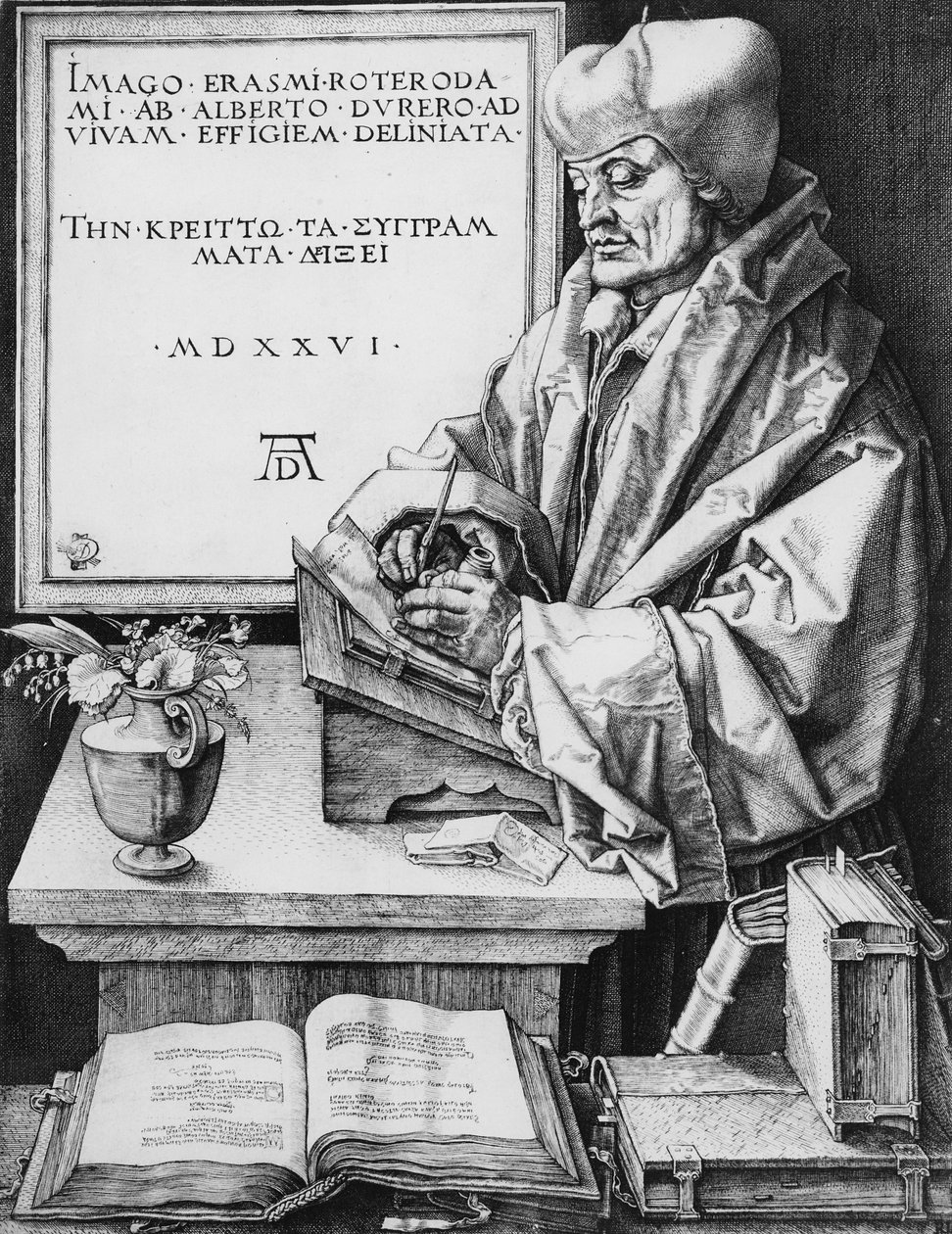Desiderius Erasmus (1466-1536) z Rotterdamu, 1526 od Albrecht Dürer