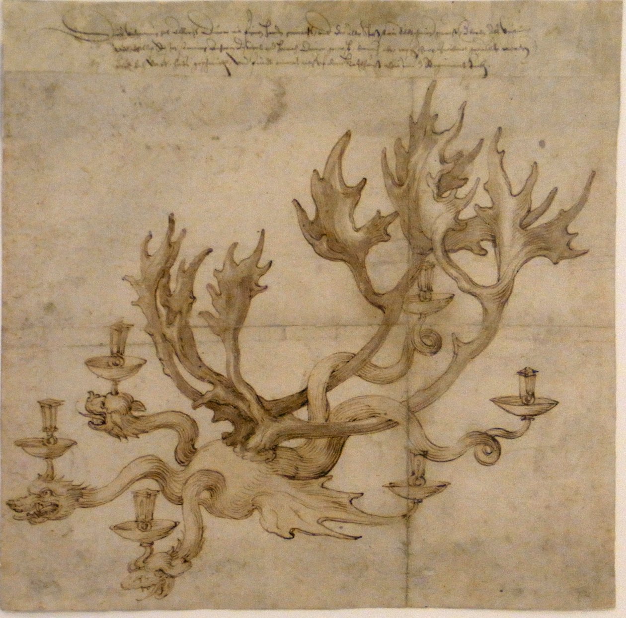Design pro dračí lustr se sobími parohy od Albrecht Dürer
