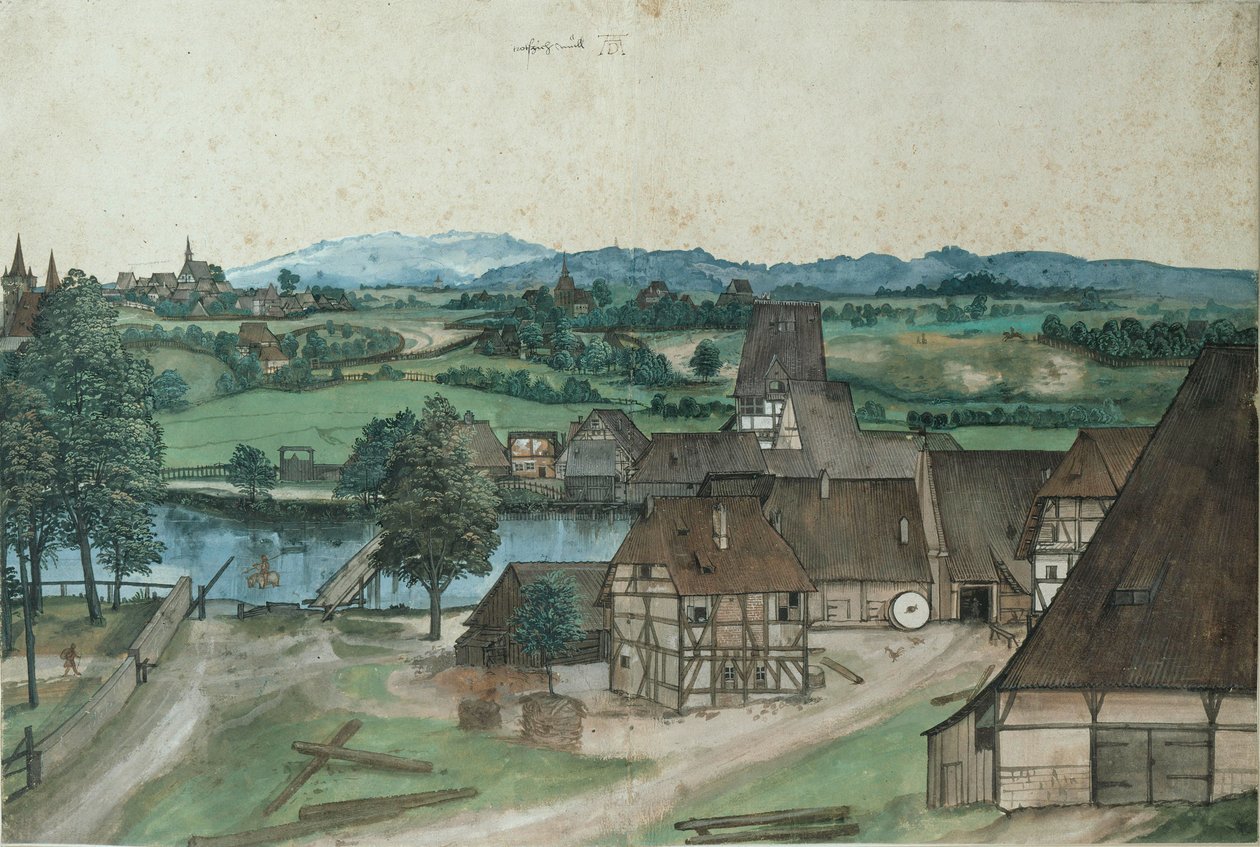 Hallerwiesen na Pegnitzu mimo Norimberk od Albrecht Dürer
