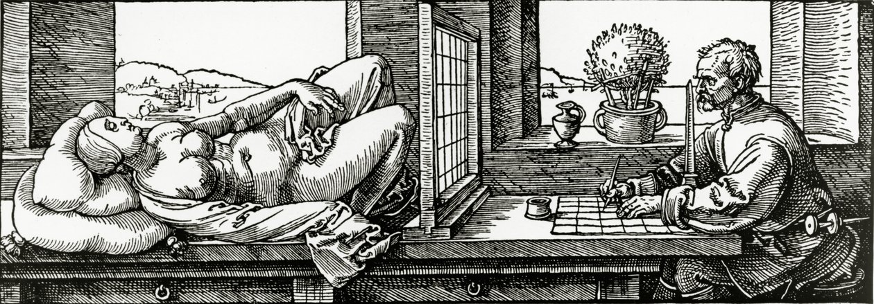 Ilustrace z Durerových „Čtyř knih o měření“, vydané v roce 1525 od Albrecht Dürer