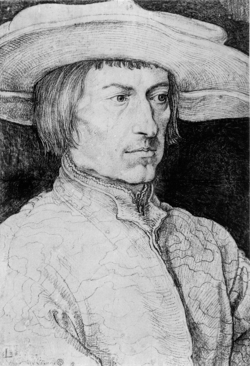Portrét neznámého muže, 1525 (uhl na papíře) od Albrecht Dürer