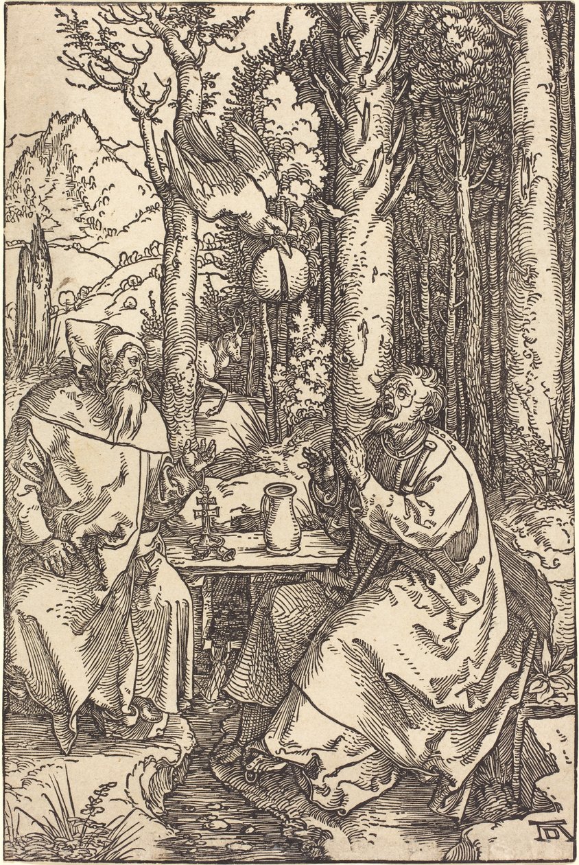 Svatý Antonín a svatý Pavel v divočině od Albrecht Dürer