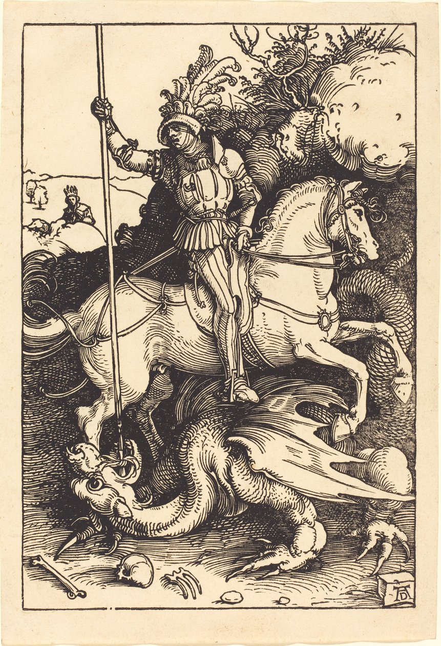 Svatý Jiří zabil draka od Albrecht Dürer