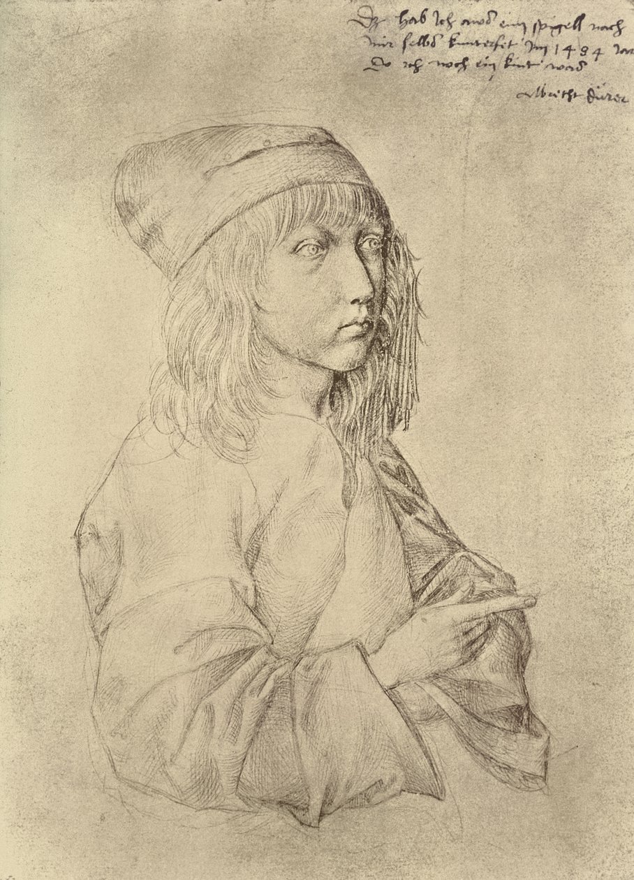 Autoportrét ve věku třinácti let, 1484 (stříbrný bod na papíře) od Albrecht Dürer
