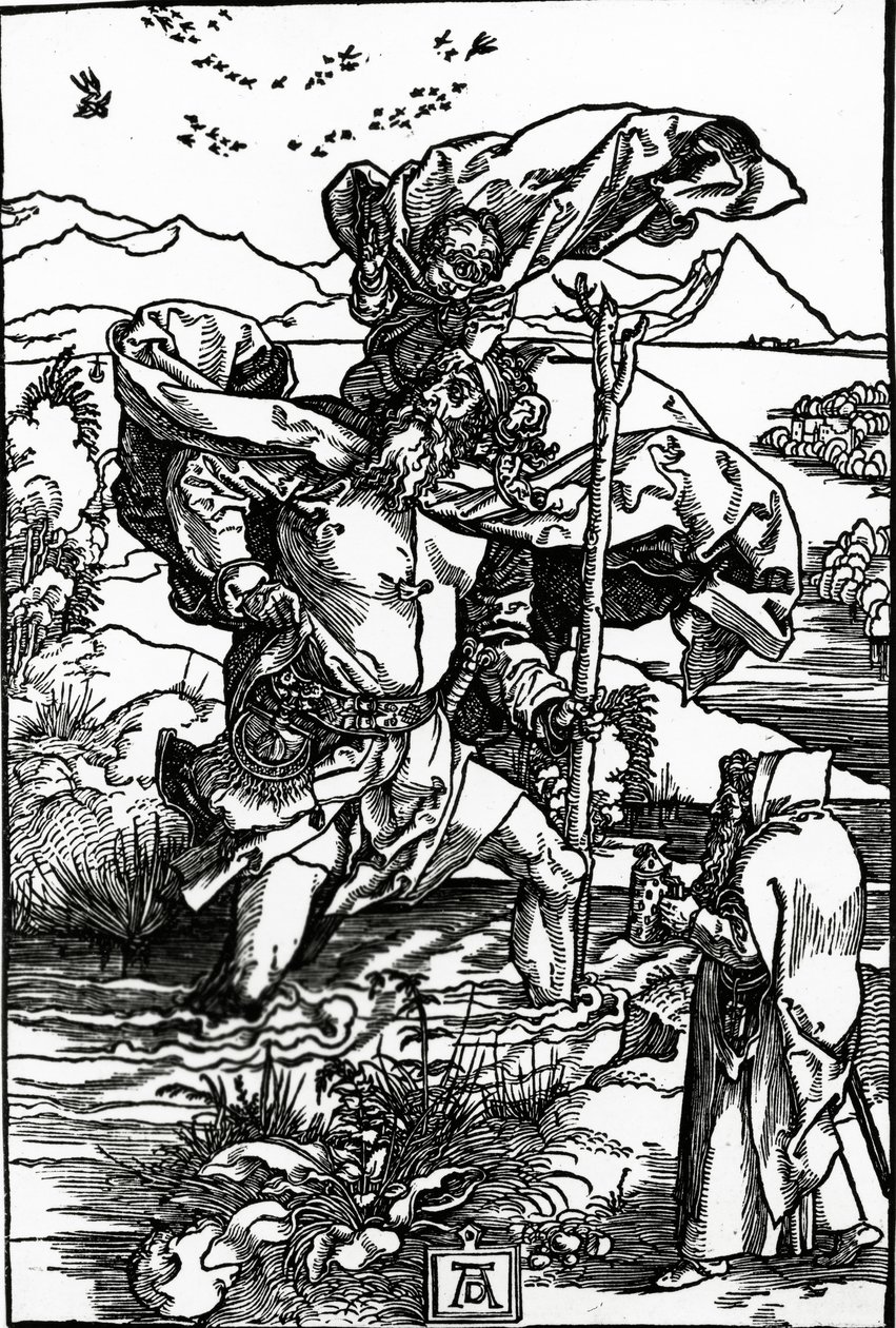 St. Christopher s letem ptáků, c.1503-4 od Albrecht Dürer